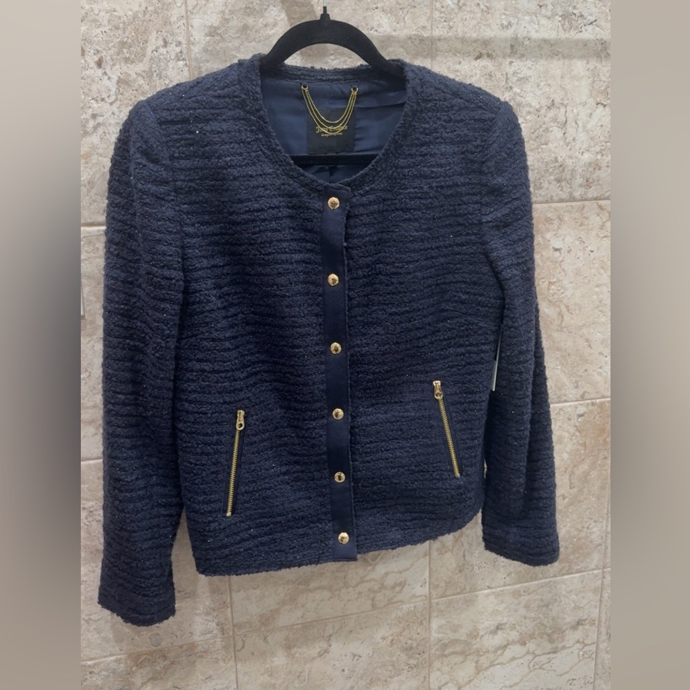 Juicy Couture Navy Blazer with Gold Details